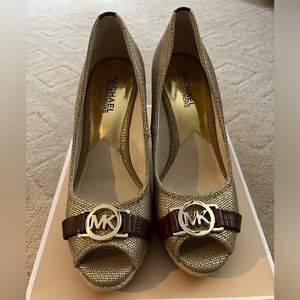 gold Michael Kors heels